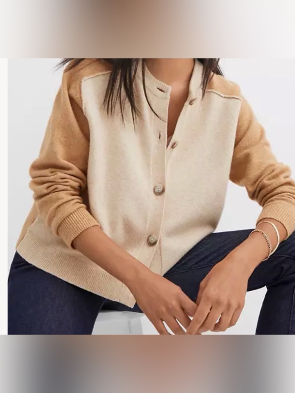 Loft Colorblock Saddle Sleeve Cardigan